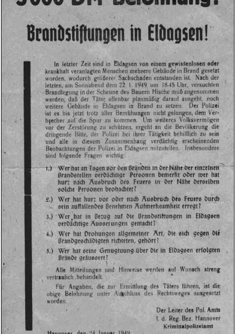 3.000 DM Belohnung – Wer steckte hinter den Brandstiftungen?